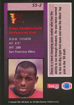1993 Wild Card - Stat Smashers Rookies #SS-2 Dana Stubblefield Back