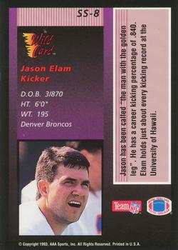 1993 Wild Card - Stat Smashers Rookies #SS-8 Jason Elam Back