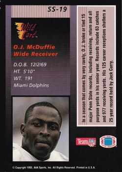 1993 Wild Card - Stat Smashers Rookies #SS-19 O.J. McDuffie Back