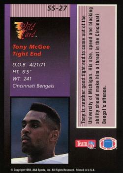 1993 Wild Card - Stat Smashers Rookies #SS-27 Tony McGee Back