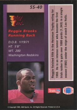 1993 Wild Card - Stat Smashers Rookies #SS-40 Reggie Brooks Back