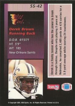 1993 Wild Card - Stat Smashers Rookies Gold #SS-42 Derek Brown Back