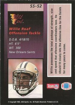 1993 Wild Card - Stat Smashers Rookies Gold #SS-52 Willie Roaf Back