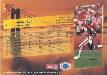 1993 Wild Card Superchrome #3 John Taylor Back