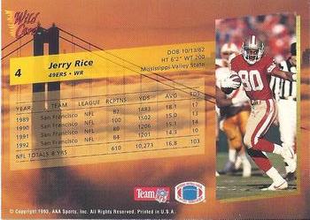 1993 Wild Card Superchrome #4 Jerry Rice Back