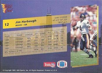 1993 Wild Card Superchrome #12 Jim Harbaugh Back