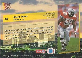 1993 Wild Card Superchrome #20 Steve Tovar Back