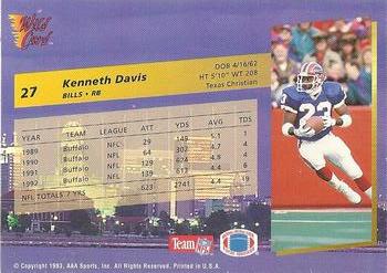 1993 Wild Card Superchrome #27 Kenneth Davis Back