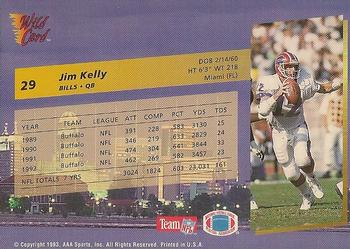 1993 Wild Card Superchrome #29 Jim Kelly Back