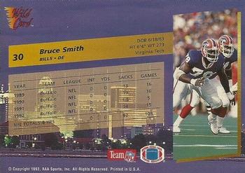 1993 Wild Card Superchrome #30 Bruce Smith Back