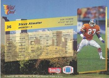 1993 Wild Card Superchrome #36 Steve Atwater Back