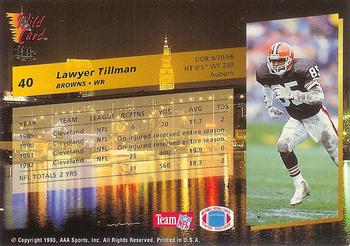 1993 Wild Card Superchrome #40 Lawyer Tillman Back