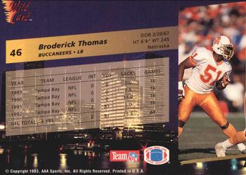 1993 Wild Card Superchrome #46 Broderick Thomas Back
