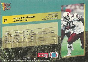 1993 Wild Card Superchrome #51 Ivory Lee Brown Back