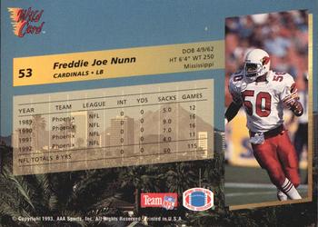 1993 Wild Card Superchrome #53 Freddie Joe Nunn Back