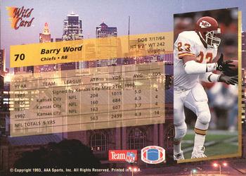 1993 Wild Card Superchrome #70 Barry Word Back