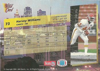 1993 Wild Card Superchrome #73 Harvey Williams Back