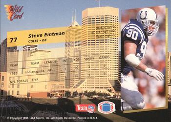 1993 Wild Card Superchrome #77 Steve Emtman Back