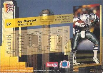1993 Wild Card Superchrome #82 Jay Novacek Back