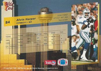 1993 Wild Card Superchrome #84 Alvin Harper Back