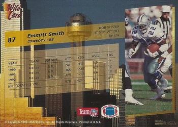 1993 Wild Card Superchrome #87 Emmitt Smith Back