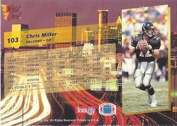 1993 Wild Card Superchrome #103 Chris Miller Back