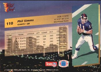 1993 Wild Card Superchrome #110 Phil Simms Back