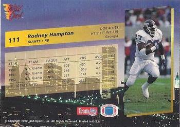1993 Wild Card Superchrome #111 Rodney Hampton Back