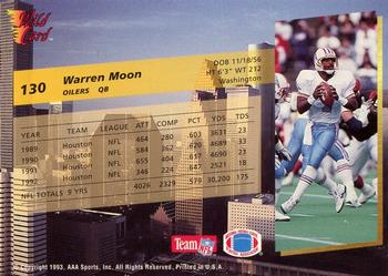 1993 Wild Card Superchrome #130 Warren Moon Back
