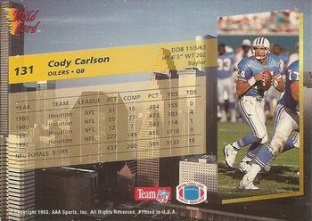 1993 Wild Card Superchrome #131 Cody Carlson Back