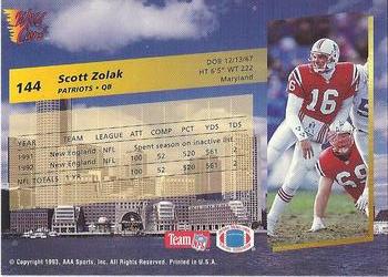 1993 Wild Card Superchrome #144 Scott Zolak Back