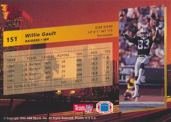 1993 Wild Card Superchrome #151 Willie Gault Back