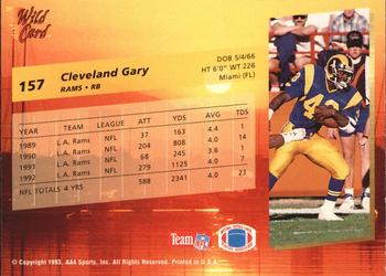 1993 Wild Card Superchrome #157 Cleveland Gary Back