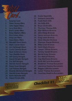 1993 Wild Card Superchrome #199 Checklist: 1-100 Front