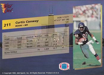 1993 Wild Card Superchrome #211 Curtis Conway Back