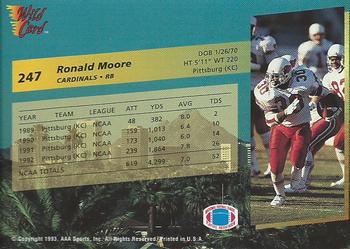 1993 Wild Card Superchrome #247 Ronald Moore Back