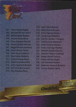 1993 Wild Card Superchrome #260 Checklist: 201-260 Front
