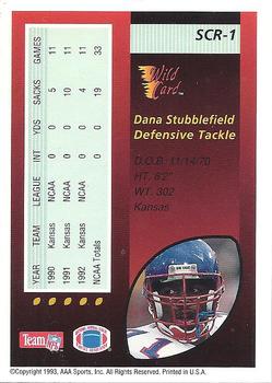 1993 Wild Card - Superchrome Red Hot Rookies #SCR-1 Dana Stubblefield Back