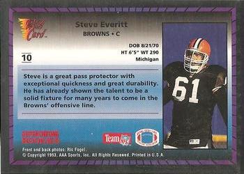 1993 Wild Card - Superchrome Rookies #10 Steve Everitt Back