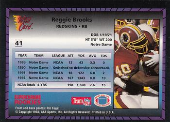 1993 Wild Card - Superchrome Rookies #41 Reggie Brooks Back