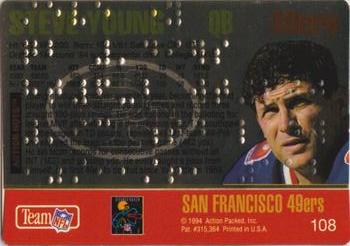 1994 Action Packed - Braille #108 Steve Young Back