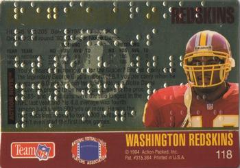 1994 Action Packed - Braille #118 Reggie Brooks Back