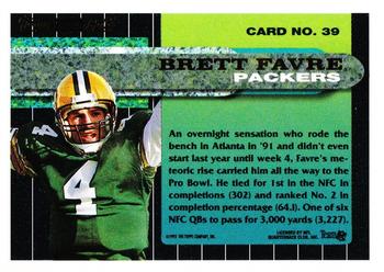 1993 Topps - Black Gold #39 Brett Favre Back