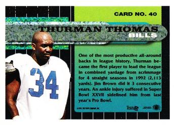 1993 Topps - Black Gold #40 Thurman Thomas Back
