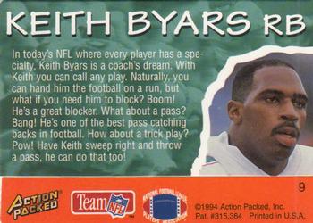 1994 Action Packed All-Madden #9 Keith Byars Back
