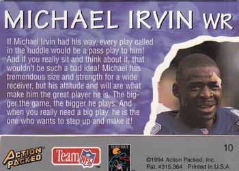 1994 Action Packed All-Madden #10 Michael Irvin Back