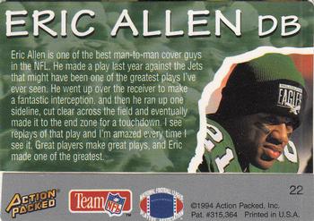1994 Action Packed All-Madden #22 Eric Allen Back