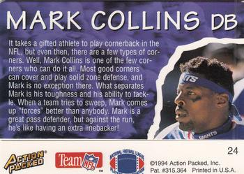 1994 Action Packed All-Madden #24 Mark Collins Back