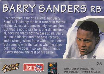 1994 Action Packed All-Madden #25 Barry Sanders Back