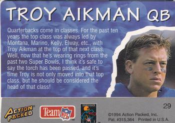1994 Action Packed All-Madden #29 Troy Aikman Back